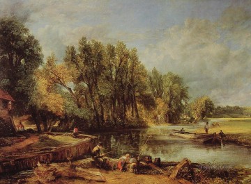 ブルック川の流れ Painting - ストラットフォード ミル ロマンチックな風景 ジョン コンスタブル ストリーム